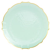 10 In. Mint/Gold Petal Plates | 40 Count